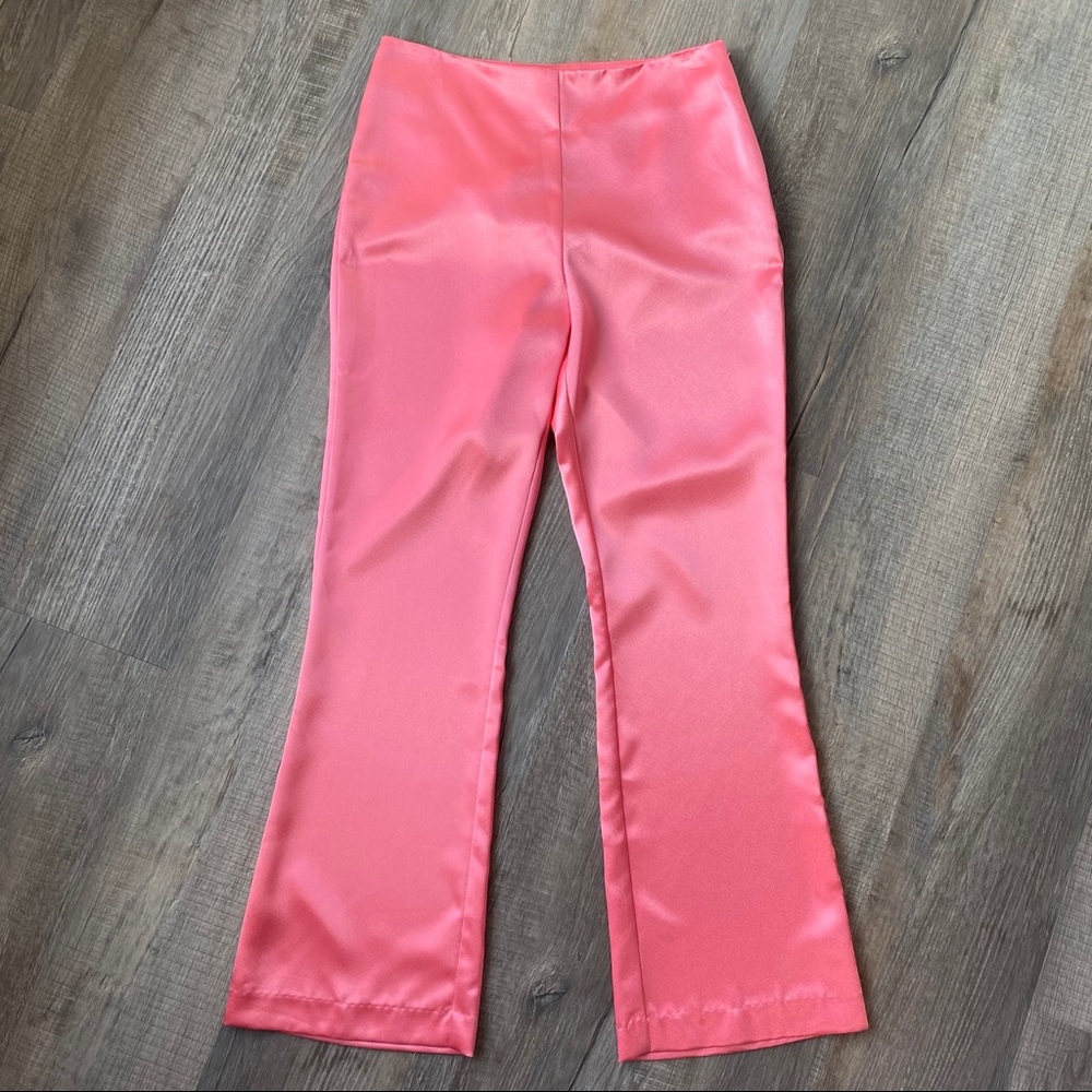 Callipygian Opening Ceremony Pink Silky Satin Pant